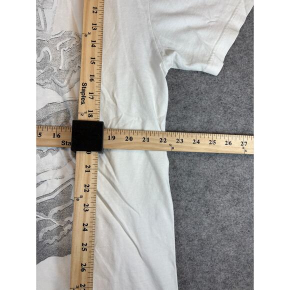 Vintage 90s Fox Logo Graphic T Shirt Mens Large White Retro Streetwear Casual - Picture 3 of 4